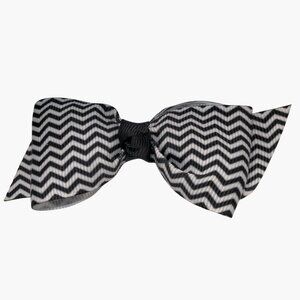 Black White Chevron Hair Bow Girls Accessory